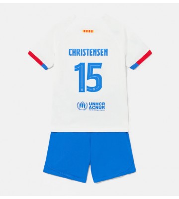 Maillot de foot Barcelona Andreas Christensen #15 Extérieur enfant 2023-24 Manches Courte (+ pantalon court)